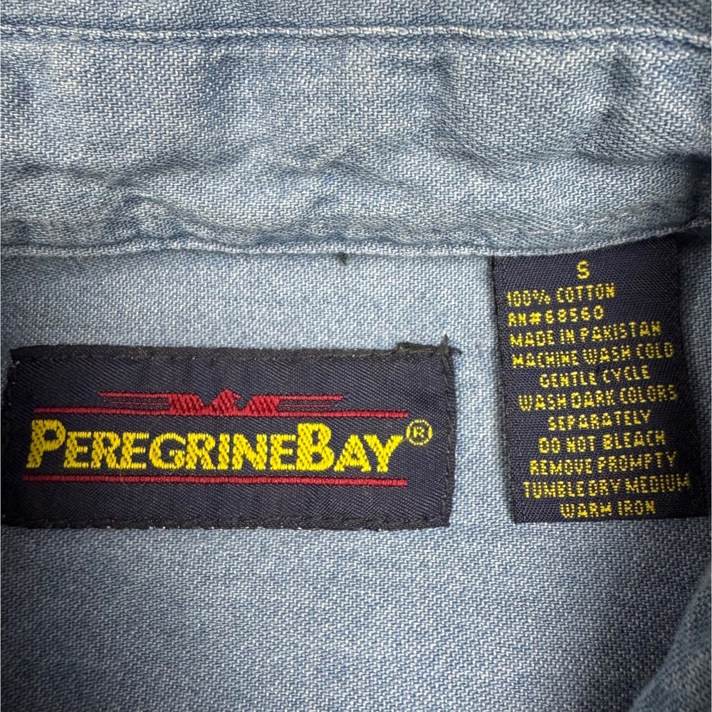Peregrine Bay Titanic Crew Embroidered Denim Button Front Mens Shirt Retro Vtg - Picture 4 of 9